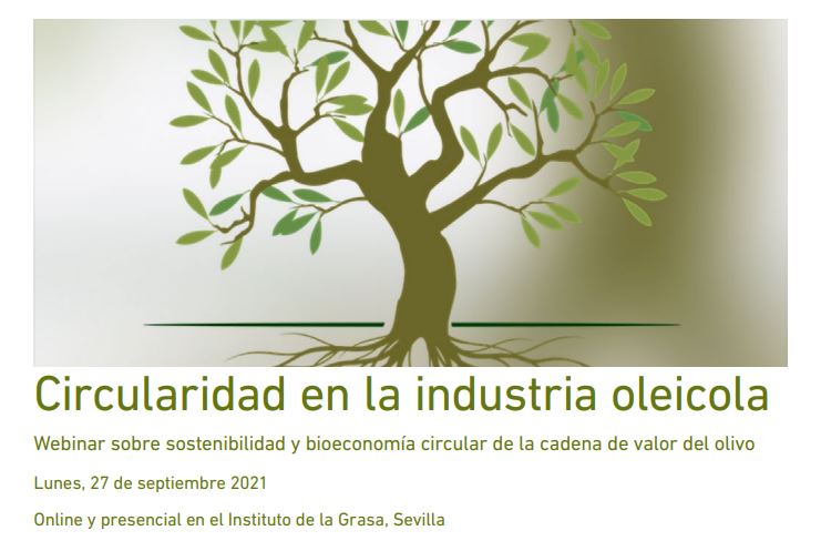 Circularity in the Olive Industry  (27 September 2021, 08:30–17:00 CEST) Online & Instituto de la Grasa, Sevilla (Spain)